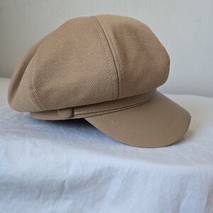 Women's Tan Camel Newsboy Cap